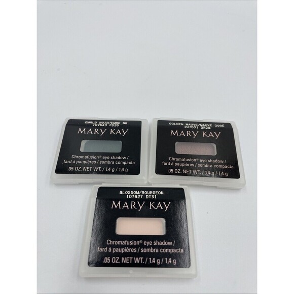Mary Kay eyeshadow chromafusion NEW lot of 3 Golden Mauve Emerald - Picture 1 of 4